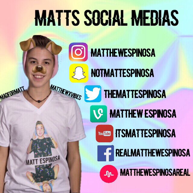 harrysaperturee's tweet photo. Follow @TheMattEspinosa on all his social media βΊοΈ #ilymatthew #matthewedit #promoformatthew https://t.co/6qqC1Baaa2