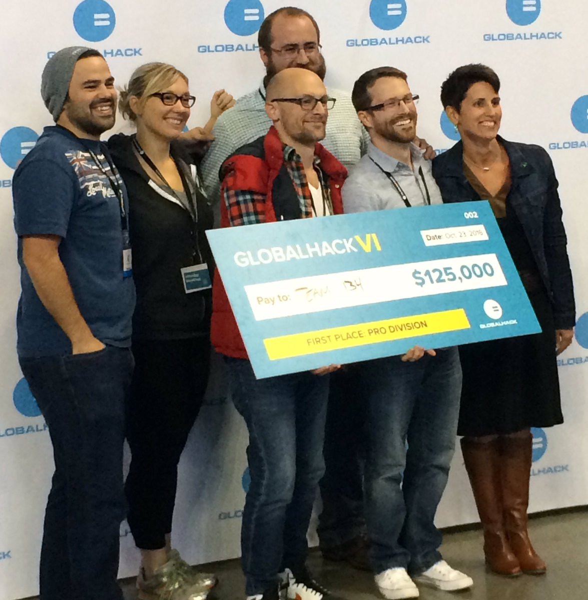 stpatrickcenter's tweet photo. Here they are! Congrats to pro, college & youth winners of @globalhackHQ VI! #Samaritan #ScoobyDoIt #SmartCookies #hackingforgood https://t.co/C7tYQM6NXf