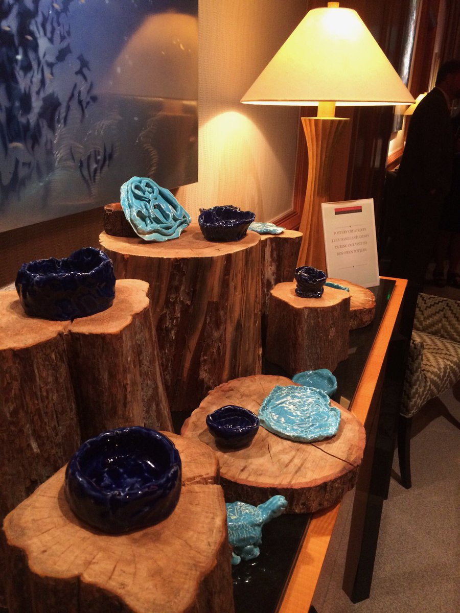 The_Umstead's tweet photo. Here are a few pieces the great kids of the @LucyDCenter were able to make with @benowenpottery for #ExpressionsVI https://t.co/Nx3FakAtS1