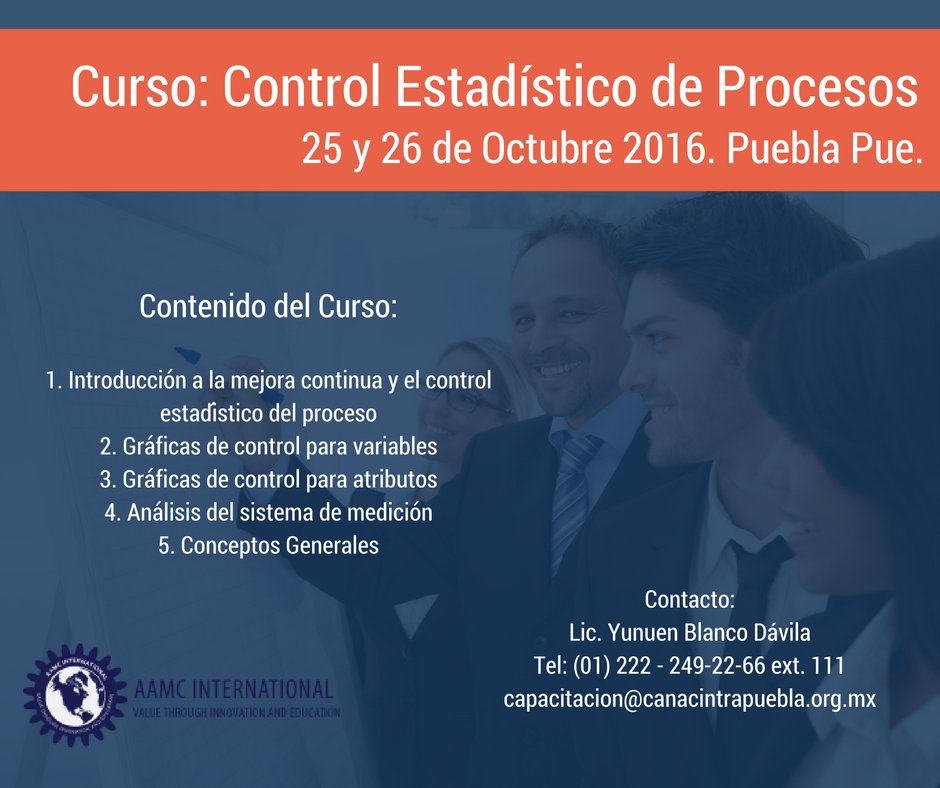 AAMC_INT's tweet photo. Curso: "Control Estadístico de Procesos" 25 y 26 de Octubre
 Conoce el contenido del curso https://t.co/AvChyiGKnU