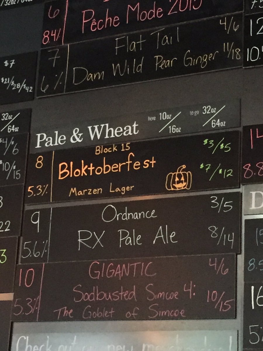 ryleyherrington's tweet photo. Finally got to write a beer name. #block15 #craftPourHouse #bloktoberfest https://t.co/attrlFOujz