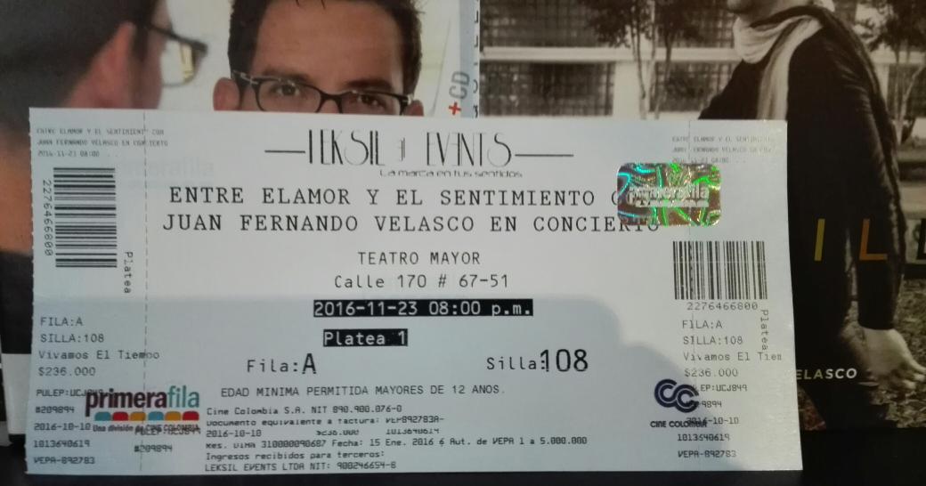 FranciaEM's tweet photo. @juanfervelasco #TúNoMePerteneces pero esta boleta #Sí y en un mes será el pase entre el amor y el sentimiento TQM. https://t.co/31PTUOqR3L