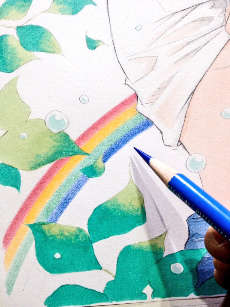 「福岡博多マルイでの原画展、いよいよ明日25日(火)から。コピックと色鉛筆だけで描」|窪之内 Eisaku 英策のイラスト