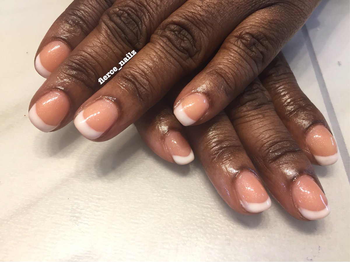 Fierce_Nailz's tweet photo. Classic French with a shimmer https://t.co/4eiEAicbxq