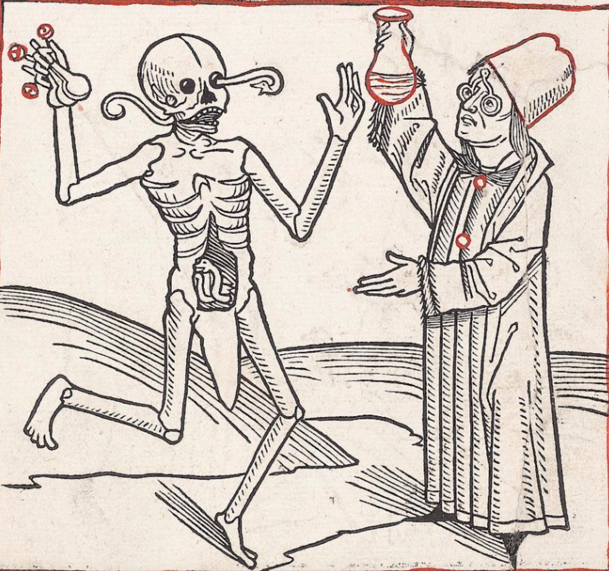 Death dancing before the physician
Totentanz, 1488