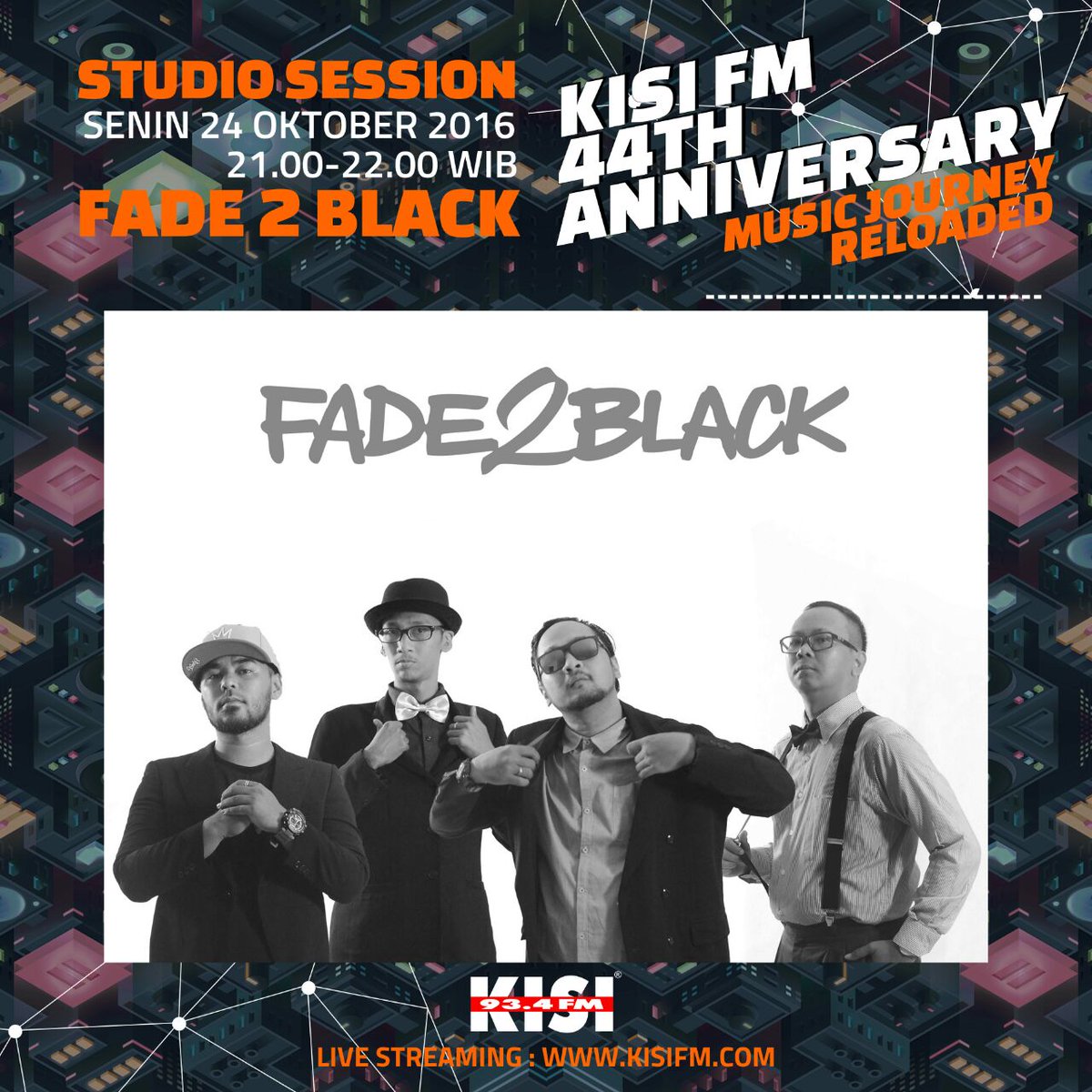 ApaaaaAjaaaa_'s tweet photo. Malam ini Jam19.30 - 22.00 | #KisiFmBogor44thAnniversary #MusicJourney with @mas_peyang @Fade2Black_rap | Streaming https://t.co/0TojdVz2vv https://t.co/XWuO6P5gZD