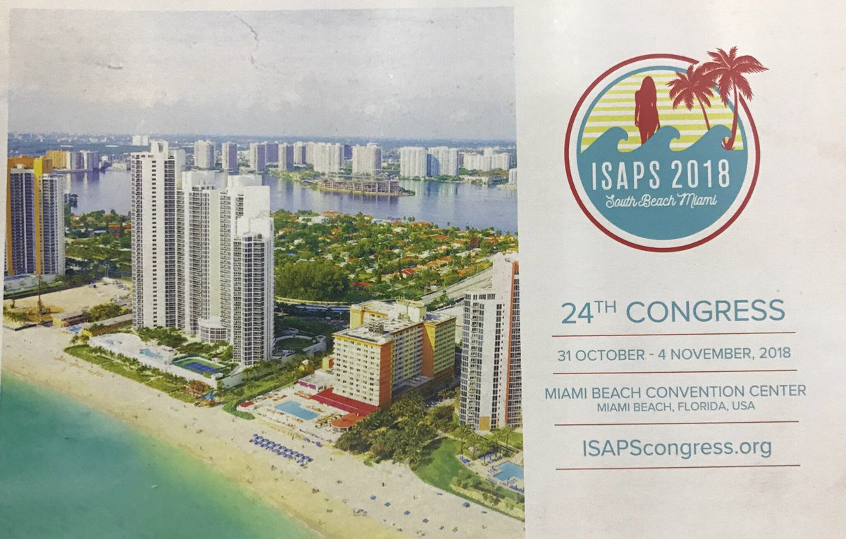 realplastics's tweet photo. Also, next ISAPS meeting is in Miami Beach 2018, so that's another reason to go!
#plasticsurgery https://t.co/9J5Njls2bV