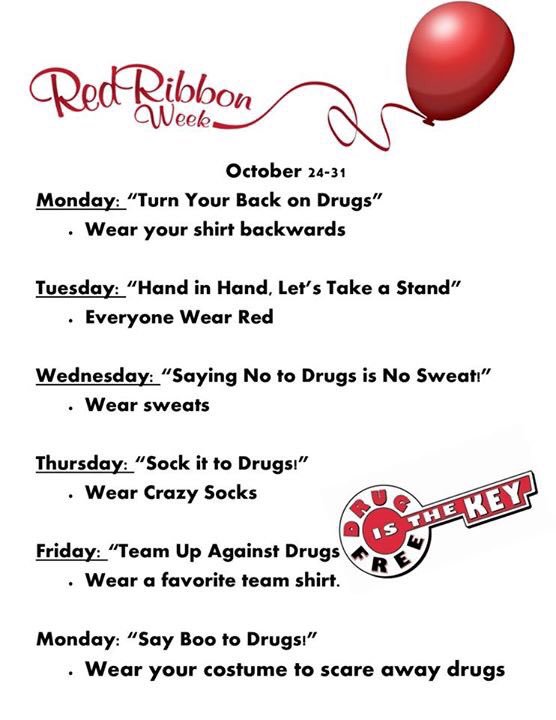 minto_sadd's tweet photo. Here is the Agenda for Red Ribbon Week. Now let's go advocate! https://t.co/ia89xgiDq7