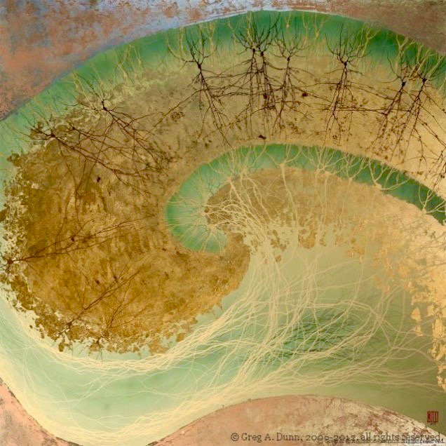 Amazing image: Greg Dunn employs Japanese watercolor techniques to frame complexity of neurons. gregadunn.com
