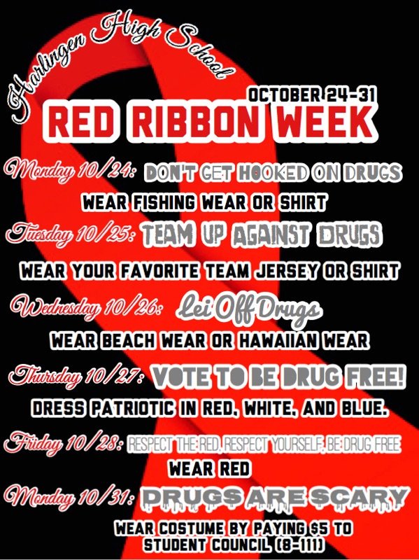 Don't forget to dress up for Red Ribbon Week this week! #LiveDrugFree #YouOnlyLiveOnce #CSND
