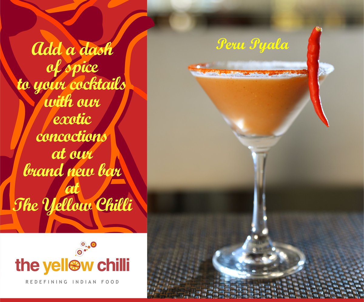 yellowchilligoa's tweet photo. Enjoy some exotic desi concoctions from our new bar at The Yellow Chilli, Porvorim, Goa https://t.co/vIxmK3Gpzj