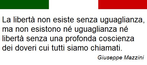 GrandeOrienteit's tweet photo. La libertà non esiste senza uguaglianza, ma non esistono né uguaglianza né libertà 
senza una profonda coscienza dei doveri.#Mazzini #Italia https://t.co/UxtvppNrRx