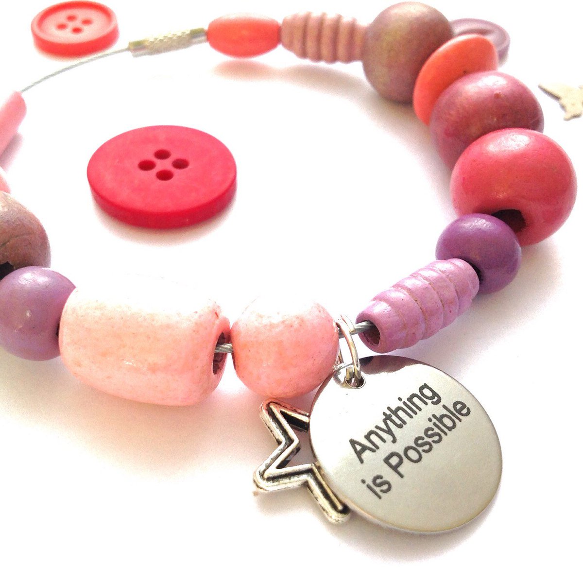 buck_lj's tweet photo. Pink Bracelet - Beaded Bracelet - Inspiration Quote Jewelry Gift for Her -… https://t.co/nkFhsASl80 #Etsy #WordCharm https://t.co/QklMOQHKK0