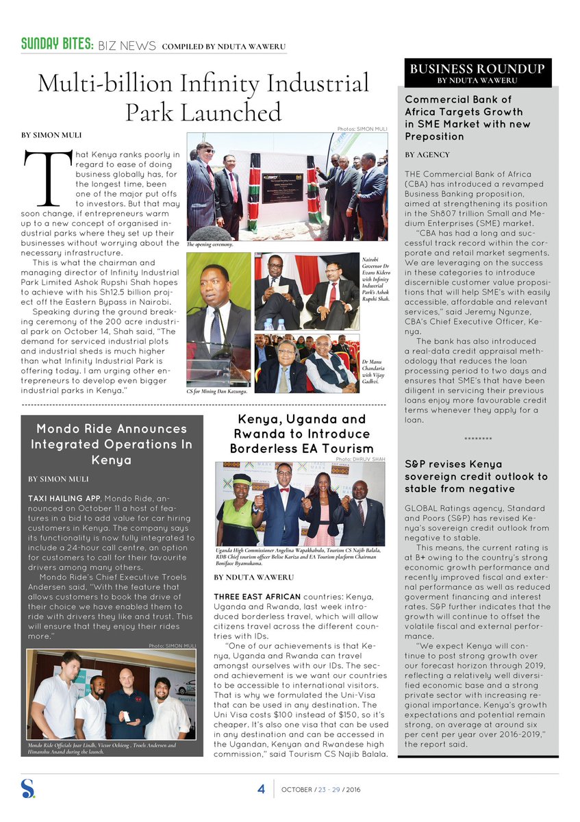 TheSundayKe's tweet photo. In business, we bring you the latest, including Infinity Industrial Park launch, among others. Read at https://t.co/VWDz54V9it https://t.co/T8dv1QSAti