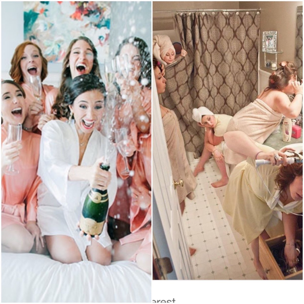 The perfect morning with your squad but in reality 😂😂 #blushingbrides#bridesmaids#weddingmorning