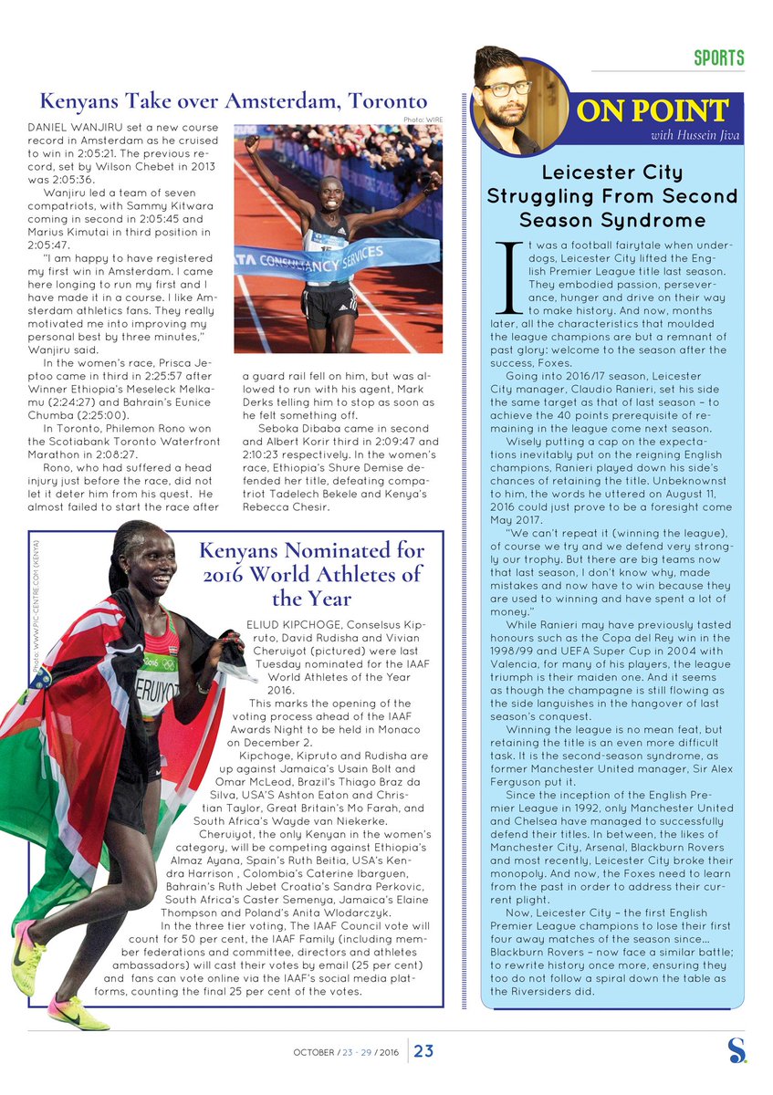 TheSundayKe's tweet photo. In sports, we bring you a round up of all sport activities of the past week. https://t.co/ckPxRC1pb8