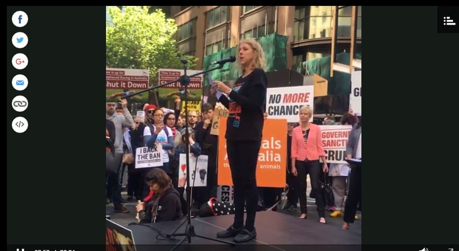 AnimalsAus's tweet photo. Video of yesterday's rally featured on on @theheraldsun website: https://t.co/JKlKzl2MoD #IStandWithAnimals #EndGreyhoundRacing https://t.co/s5bPRkWlt0