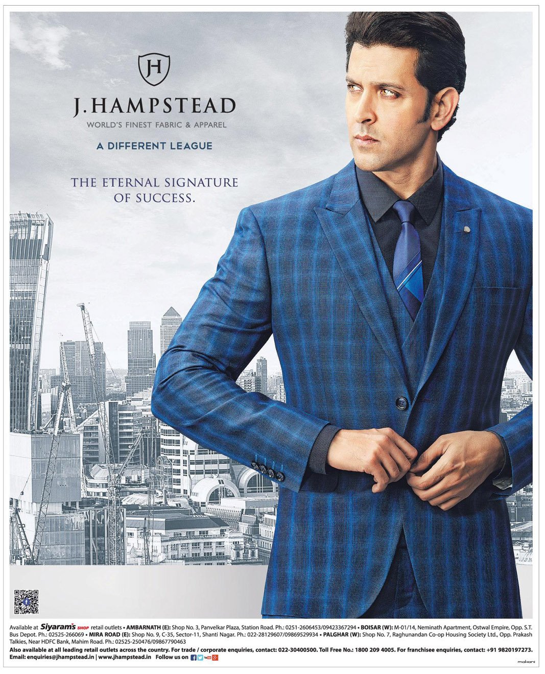 J.Hampstead Vadodara - Wherever you are, be it a party or in an office  meeting, look refined and sophisticated with the best quality clothing from  J.Hampstead. #Suit #Fabric #BespokeSuits #Vadodara #JHampstead #Gujarat #