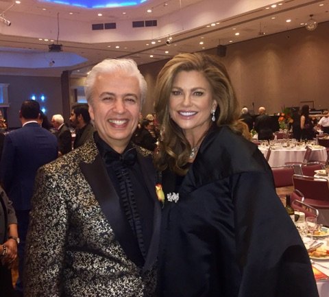 Michael Amini's fabulous golden tux, shoulder to shoulder with vintage <a href="/Dior/">Dior</a> opera coat. #HOF #HPMKT <a href="/AICO_Amini/">Michael Amini</a> Spectacular
