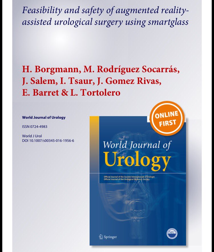 DrTortolero's tweet photo. Check our @SmartglassExp paper in @wjurol @GoogleGlassSurg in #urology,many applications improving urological care https://t.co/V9Xnd0Lx01