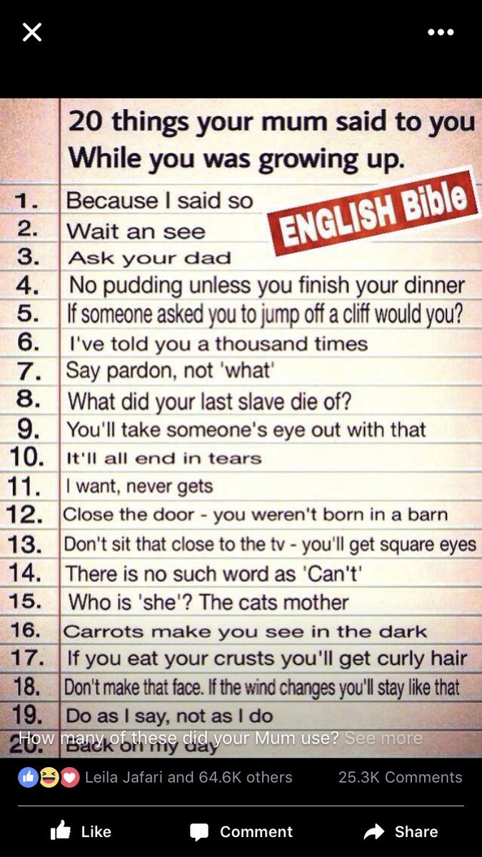 How many of these did your mother say 😂😂😂
#