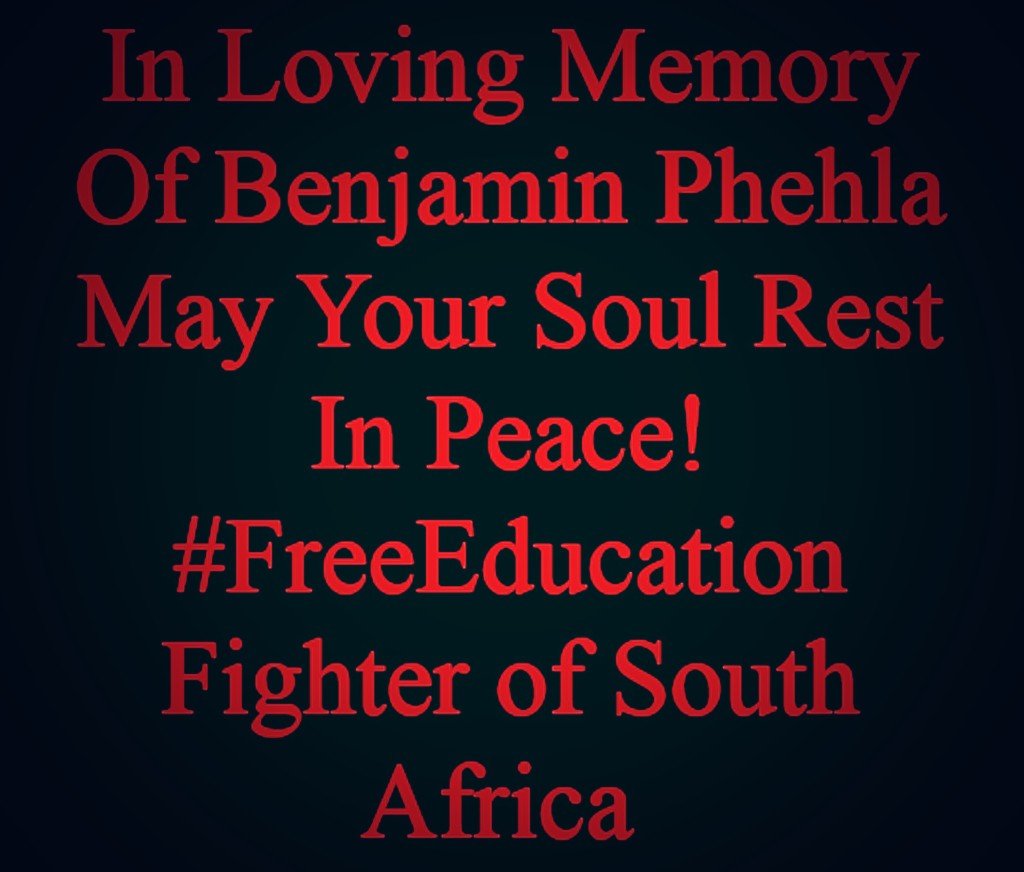 NtwananoMach's tweet photo. RIP #BenjaminPhehla Go well my leader. https://t.co/F1oUGcgaJ2