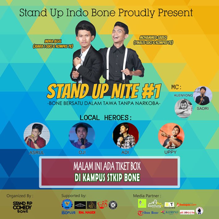 Malam ini kami buka tiket BOX di Kampus STKIP Muhammadiyah Bone. Ayo merapat!!! akan ada hiburan dari kami
#SUN1BONE