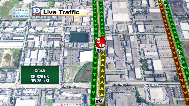 Crash on SR-826 NB at NW 25th St #traffic https://t.co/QLWi9ZqLOB
