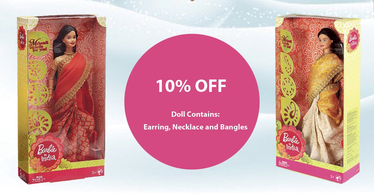 AdvertsRedbell's tweet photo. Shop for Barbie lovely doll that comes dressed up in the traditional attire from India.
https://t.co/DaN6xJAaJV
#dolls #barbie #barbiedolls https://t.co/AvoLakdhpJ
