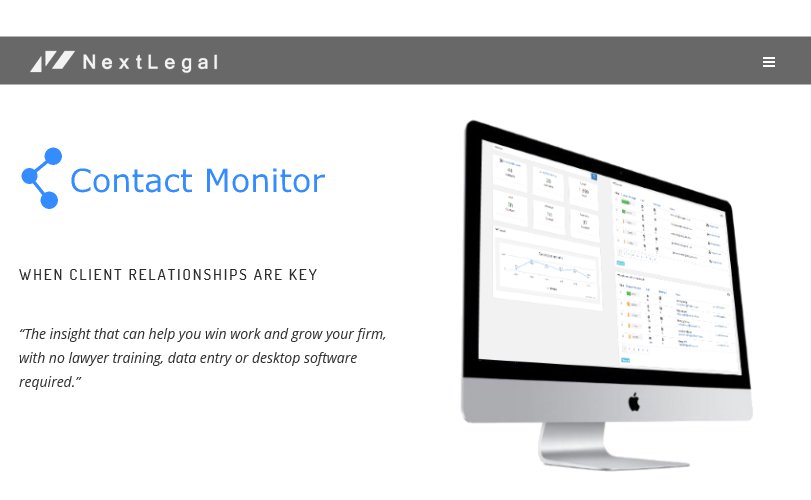 @ContactMonitor Developed to help firms win work and manage key relationships, no data entry or training required! nextlegal.com.au/contactmonitor