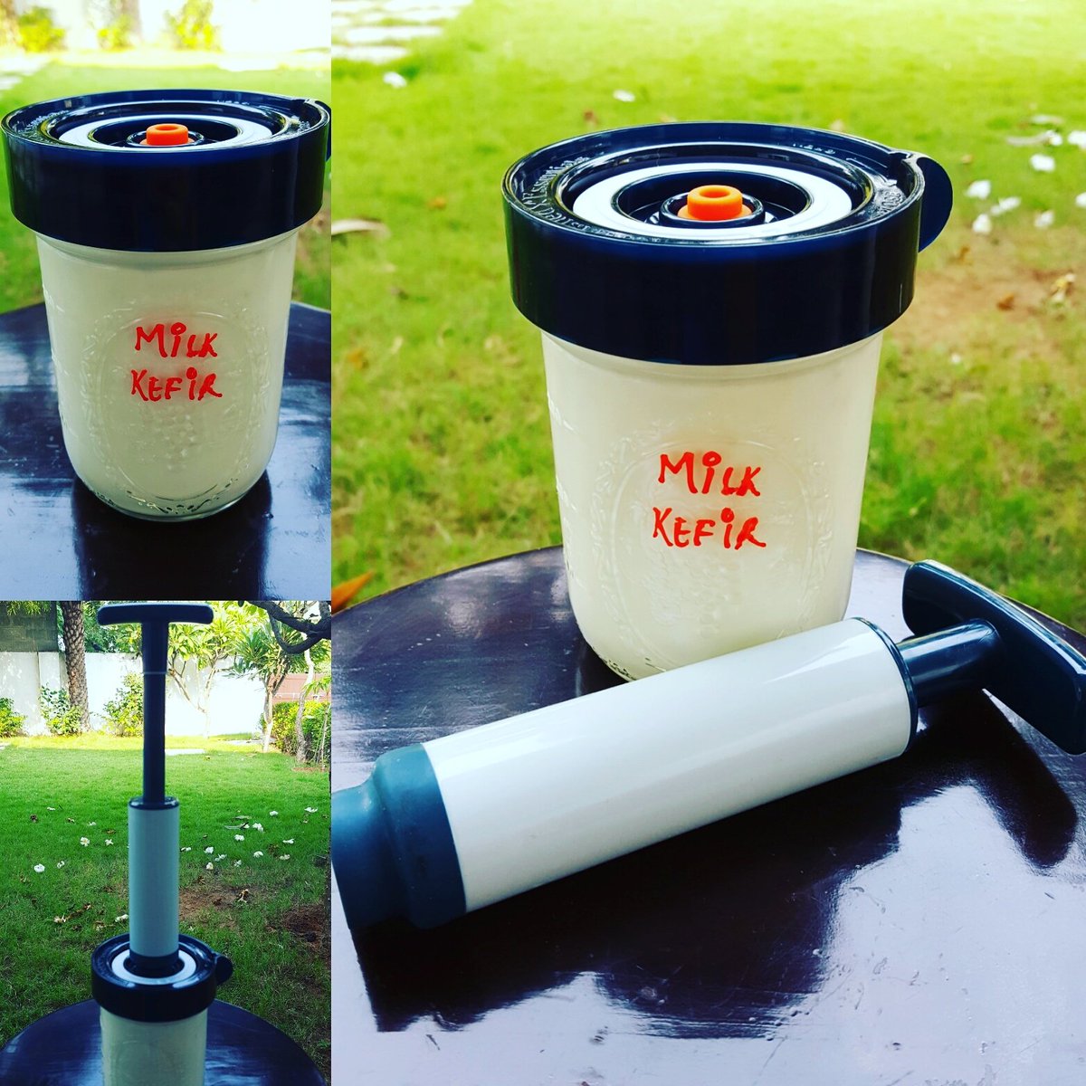 kareeneshub's tweet photo. #Milk #kefir 1st #ferment with #easyfermenting lids &amp; #pump to suck the air out (no molds). #love these Lids.
#organic #Grassfed #fitness https://t.co/AVrpXmZdLP