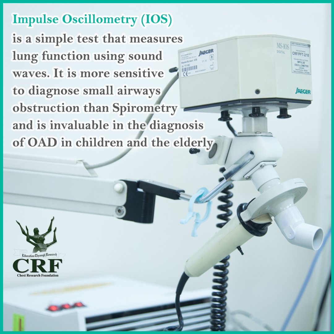 crf_india's tweet image. Impulse Oscillometry is a test that measures lung functions using sound waves. 

#CRFIndia #ChestResearchFoundation #ImpulseOscillometry