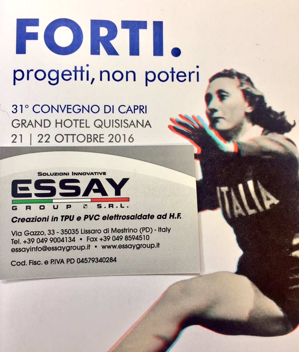 essaygroup's tweet photo. Eravamo presenti al Convegno di #capri16 @GIConfindustria. Numerose #riflessioni su #innovazione e #investimenti #progettiforti #essaygroup https://t.co/KjurbwRnFm