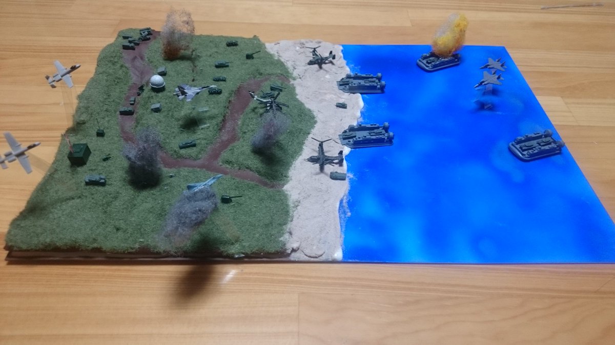 ばにしんぐ En Twitter ここの通行料は高いぞ エースコンバット04よりバンカーショット作戦クラウンビーチ Ac04 ジオラマ