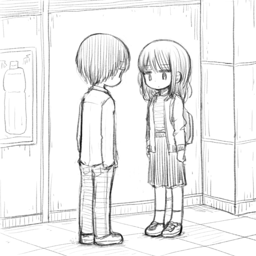 無表情で黙っている男女に 謎 という声も 駅の改札で微妙な雰囲気で向き合うカップルのイラストに めっちゃいる と賛同集まる ガジェット通信 Getnews