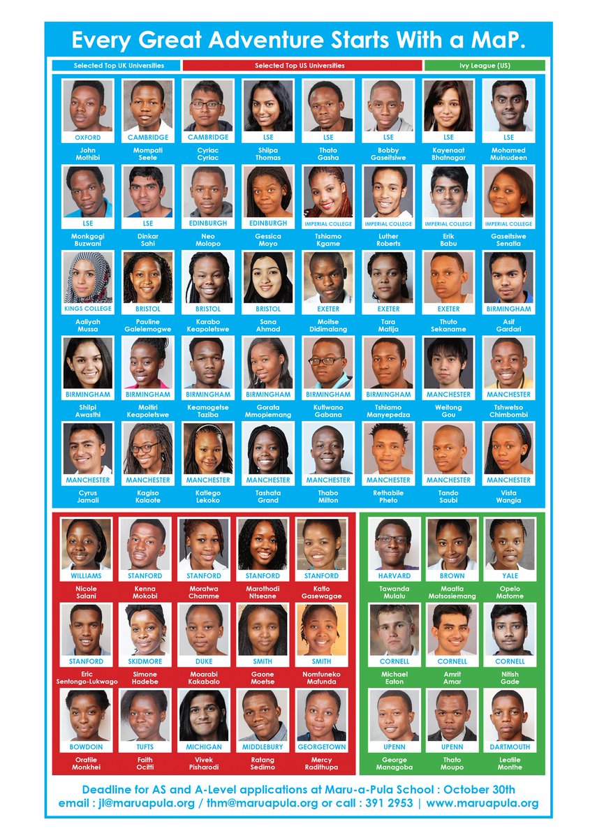 Start your adventure at MaP! Deadline for A-Level applications: October 30th tel: +267 391 2953 / email jl@maruapula.org / thm@maruapula.org