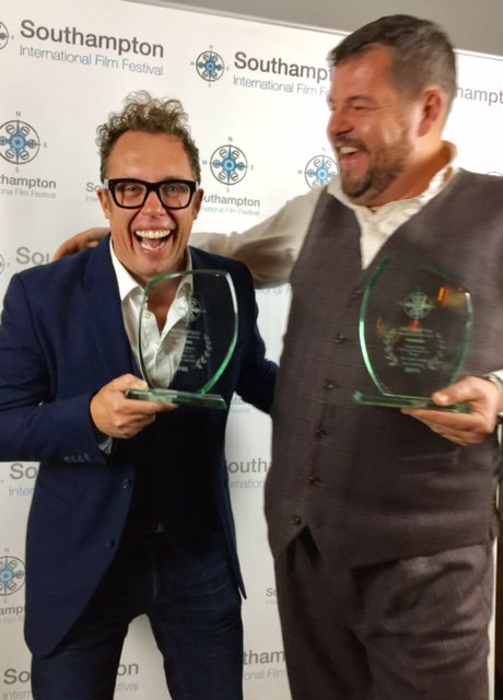 EvolutionProdUK's tweet image. WINNERS!! @djwilliamsact #bestactor @Bobsickle #bestsupportingactor for The Last Laugh @SouthamptonFilm AWESOME!!
