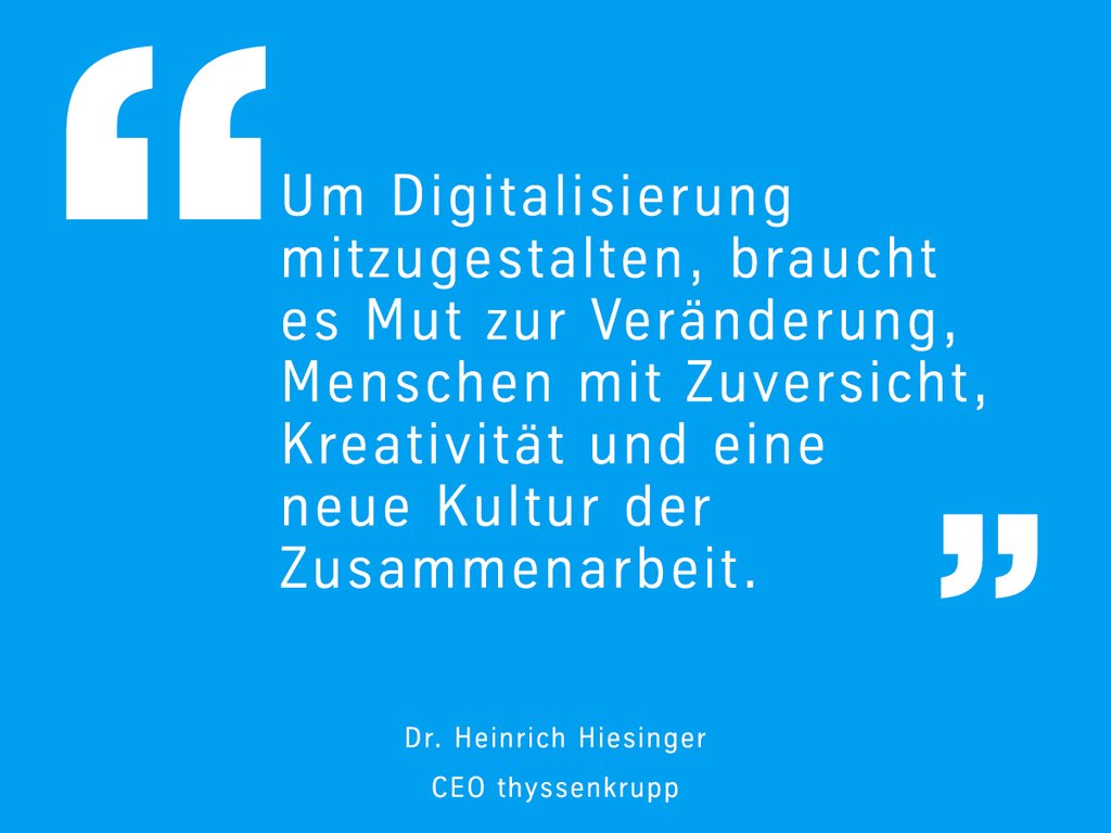 CEO Hiesinger sieht vier entscheidende Faktoren für den digitalen Wandel. #hbindustrie #Digitalisierung