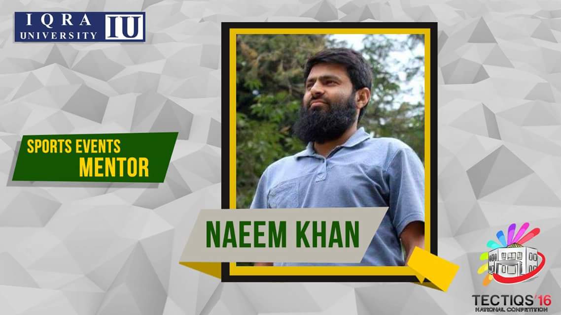 TECTIQS's tweet photo. Sports event Mentor #NaeemKhan 
#iuic #tectiqs16 #comingsoon #megaevent  #ThisNov https://t.co/Qq3RmpjYVK