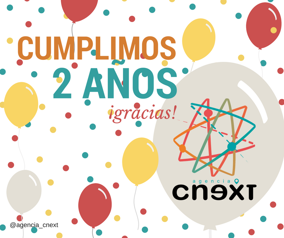 agencia_cnext's tweet photo. ESTAMOS DE ANIVERSARIO!🎈 2 años acompañando a #empresas y #AAPP a promocionar y difundir productos/servicios con #TIC e #innovación. GRACIAS https://t.co/PvF3B6oKUK