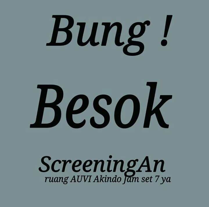 Nanti malem nih cuy di ruang audio visual akindo. Kuy kuy ramein acaranya, dan liat hasil karya dari temen temen SASINDO angkatan 2016.