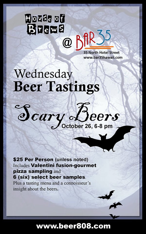 HIBeer's tweet photo. House of Brews - Scary Beers Tasting - Wed., Oct. 26, 6-8 pm - Bar 35 https://t.co/GwruuGpZg9 https://t.co/Y8HZFb4jfG