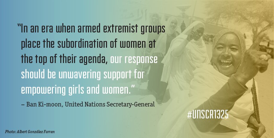Women’s leadership and the protection of women’s rights are central to promoting peace and security wps.unwomen.org/en #UNSCR1325