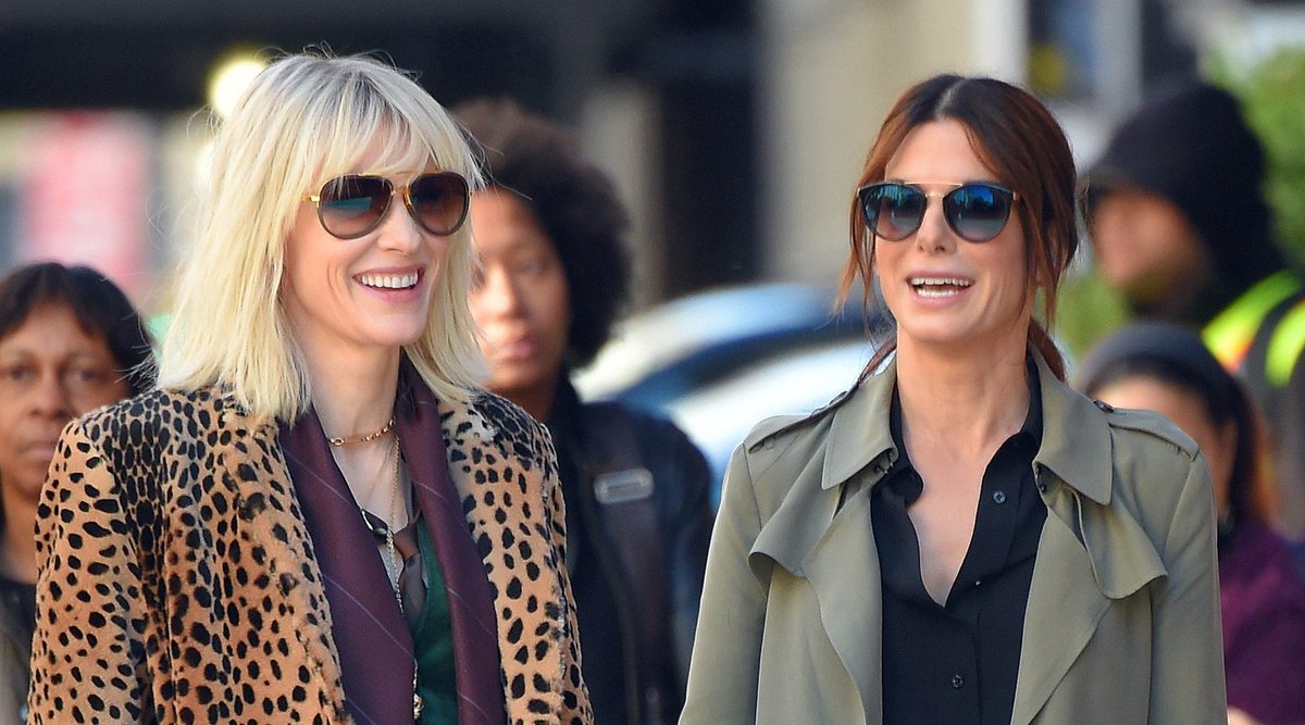 Sandra Bullock and Cate Blanchett got to work on OceansEight today in
