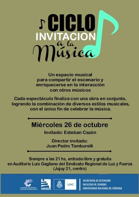 Este miércoles 21hs cantamosen el auditorio Luis Gagliano, fin del ciclo Invitación a la música. Todos invitados. Se agradecen los Rt
