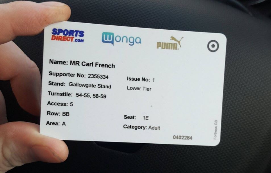Do you know Carl French? A reader found his Newcastle United season ticket on Saturday and wants to give it back. Please share. #NUFC