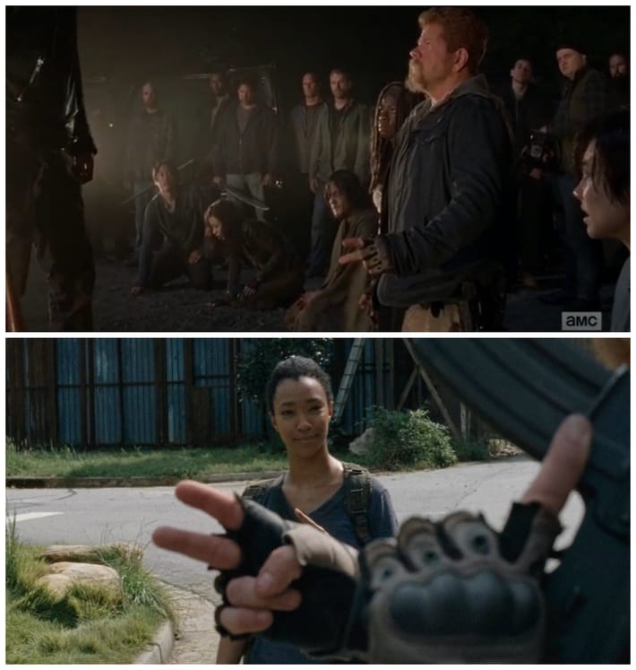 TwilightMoment5's tweet photo. @still_mandy @ThePixelFactor @Cudlitz 

Abraham flashed the peace sign at Sasha, which was his way of saying "I love you" or "goodbye" https://t.co/1S0RNEKwbf