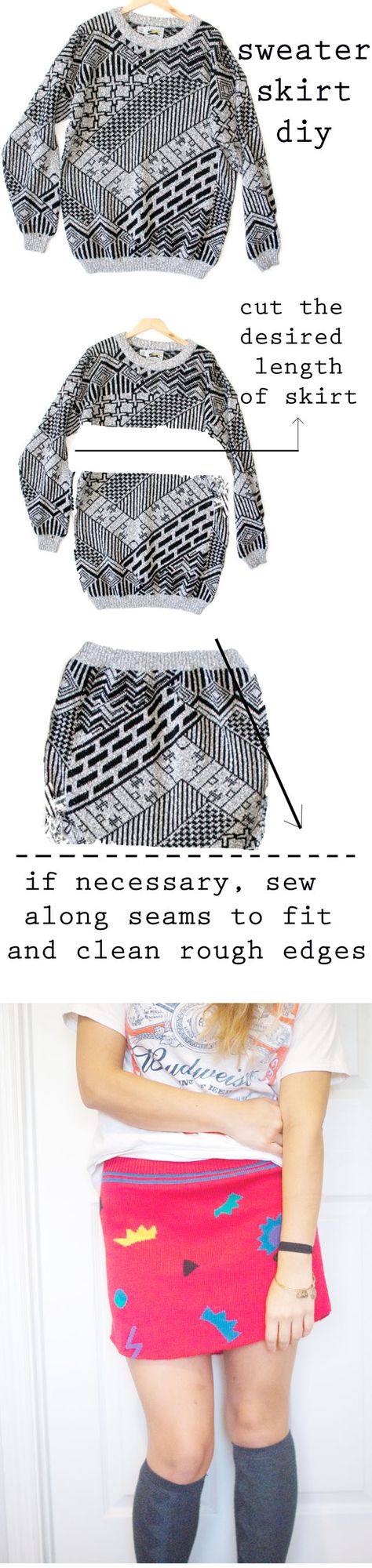 Sweater skirt diy cheap