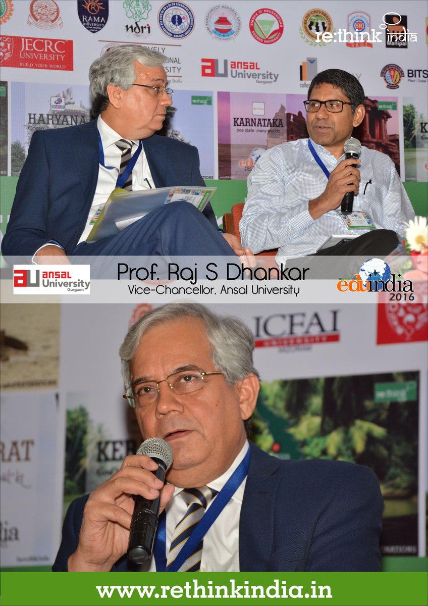 rethinkindia108's tweet photo. Prof. Raj S Dhankar, Hon'ble Vice-Chancellor @AnsalUniversity making his revelations at #eduINDIA 2016 https://t.co/BK7rAU9hHM