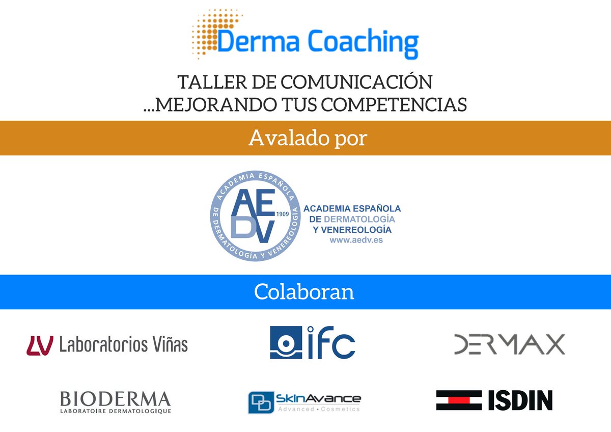 idchumana's tweet photo. Gracias a la AEDV y a los laboratorios colaboradores, comprometidos con la Dermatología Española. #dermacoaching, https://t.co/8k3oyj1Wox
